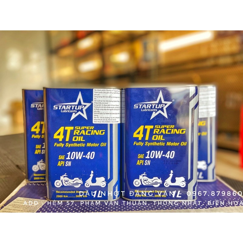 Dầu Nhớt StartUp 4T Super Racing 10W40 API SN chính hãng UAE