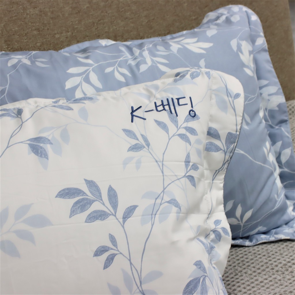 Vỏ Gối Nằm Hàn Quốc K-Bedding by Everon MicroTencel 45x65cm Họa Tiết Lá Mảnh KMTP101 (1 cặp)