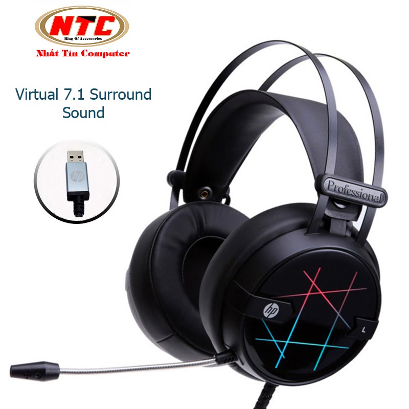 Tai nghe 7.1 gaming HP H160GS led RGB - âm thanh stereo cực chất (Đen)