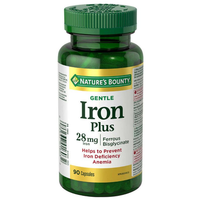 Viên uống Sắt Iron 28mg - 65mg Nature's Bounty