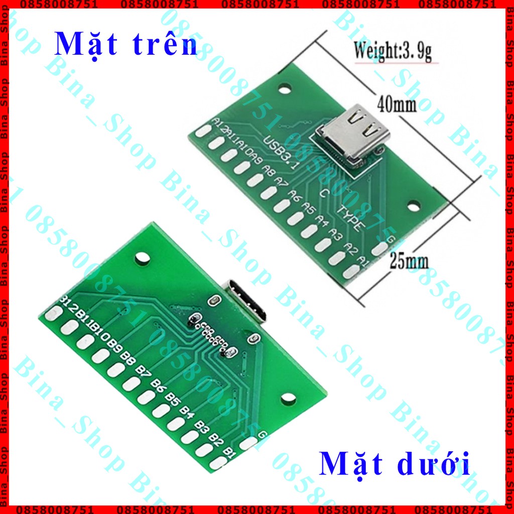 Bo chuyển Type C USB 3.1 sang DIP 24pin