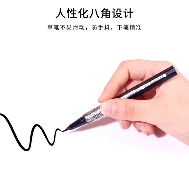 Bút Kẻ Mắt Kim Tuyến Vỏ Bạc Sang Chảnh Chất Lượng Tốt Kẻ Mắt Màu Đen YinBUT 81