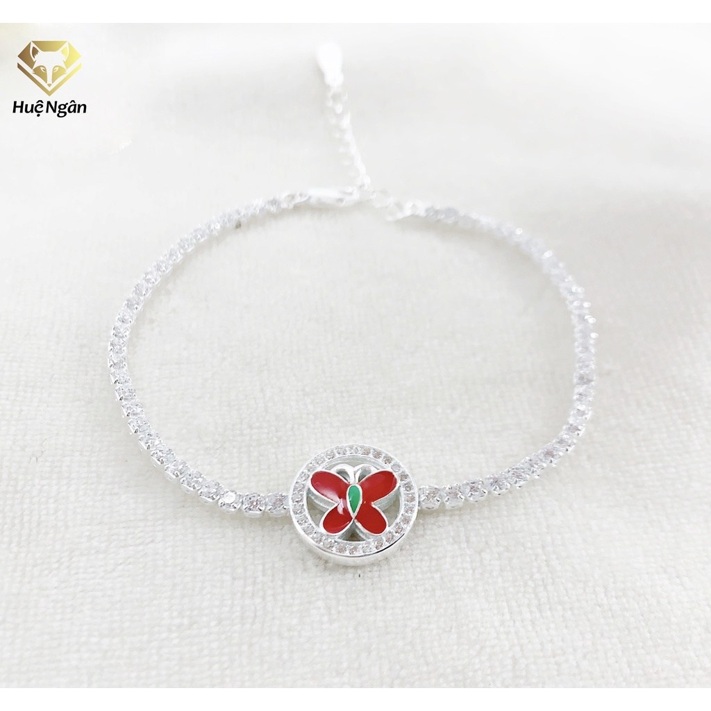 Lắc tay bạc 925 Huệ Ngân - Uyên Ương Hồ Điệp X18