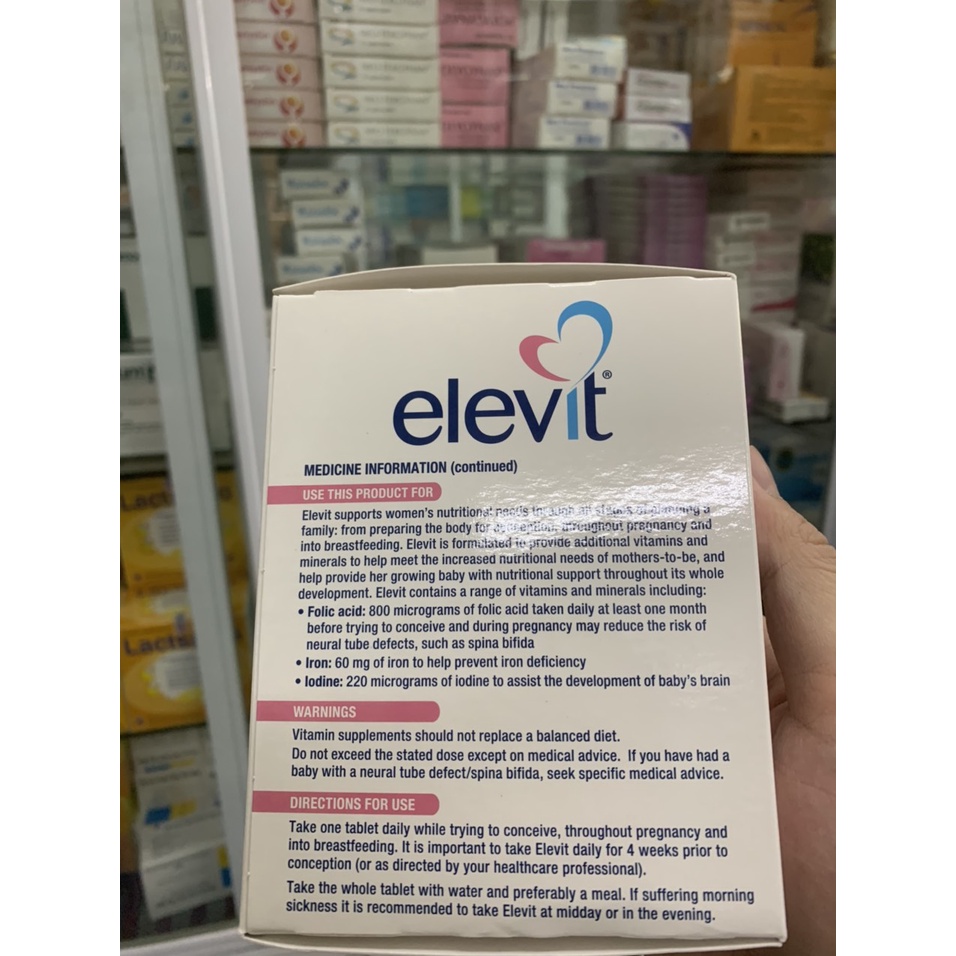 Vitamin tổng hợp Elevit cho mẹ bầu và sau sinh - Nội Địa Úc - Bổ xung vitamin cho mẹ trước và sau khi sinh