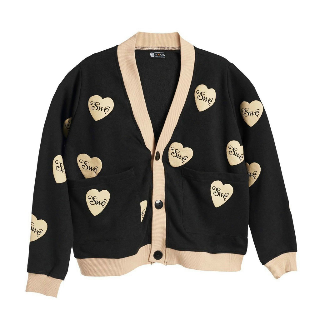 Áo Khoác Cardigan In Hình Trái Tim