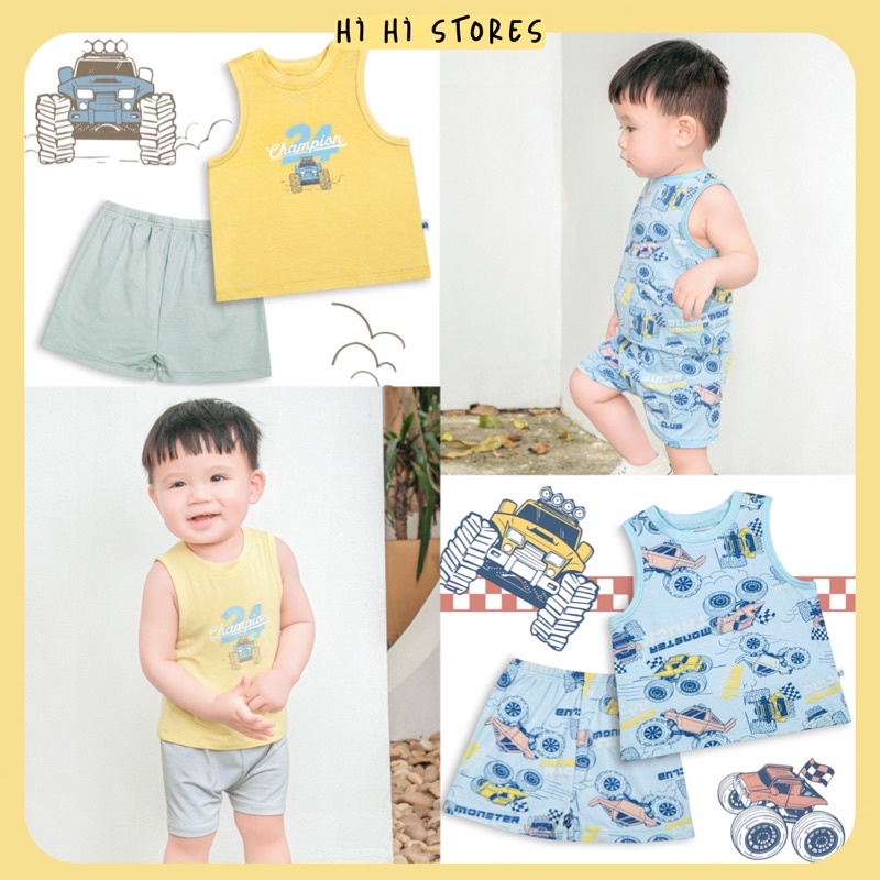 Chaang bộ cộc ba lỗ cotton mùa hè cho bé Active SS2022D05