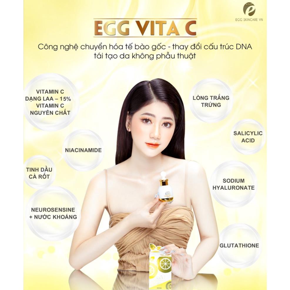 Serum Egg Vita C Queenie Skin - Serum Trứng Vàng Vitamin 15% C Queenie Skin