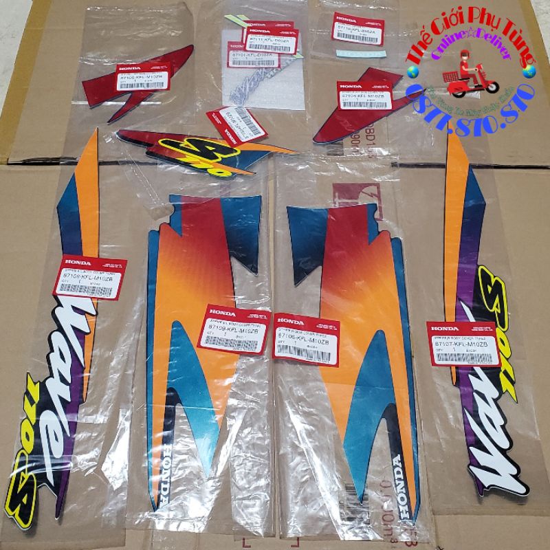 Bộ tem Wave Thái 110 zin Honda Thái Lan nhập khẩu