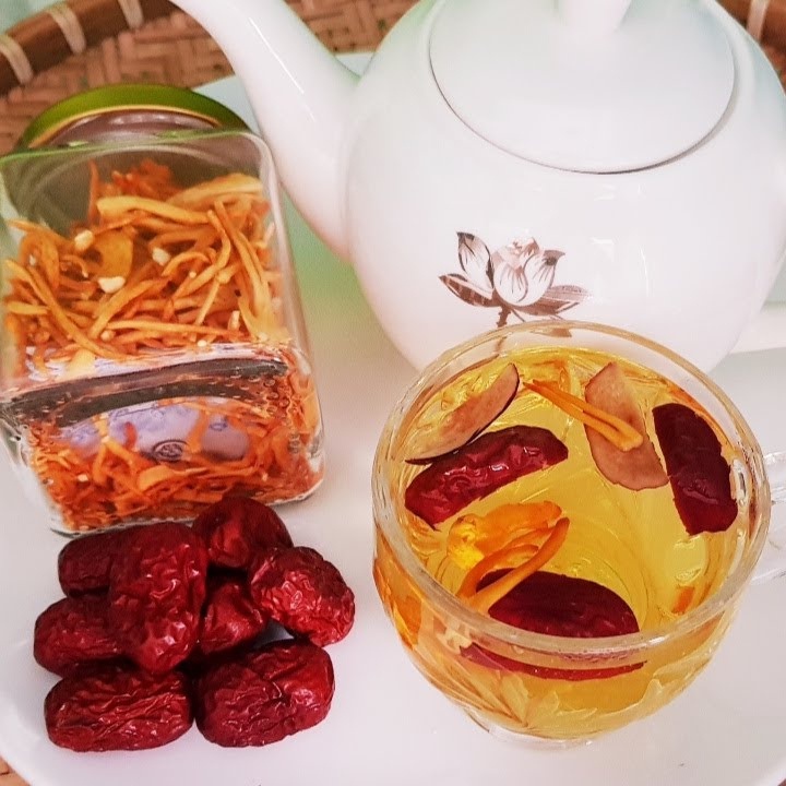 Trà Đông Trùng Tứ Vị  Hàng Loại 1, Đông Trùng Hạ Thảo Tứ Vị Giúp Ngủ Ngon