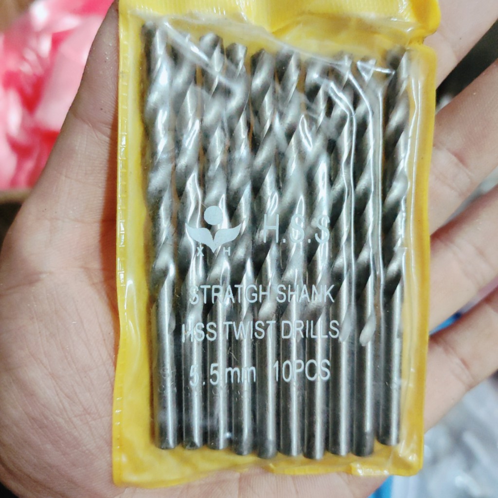 10Mũi khoan gỗ 5.5mm, dùng khoan gỗ, khoan tôn, lắp máy khoan cầm tay phổ thông (SS3595)