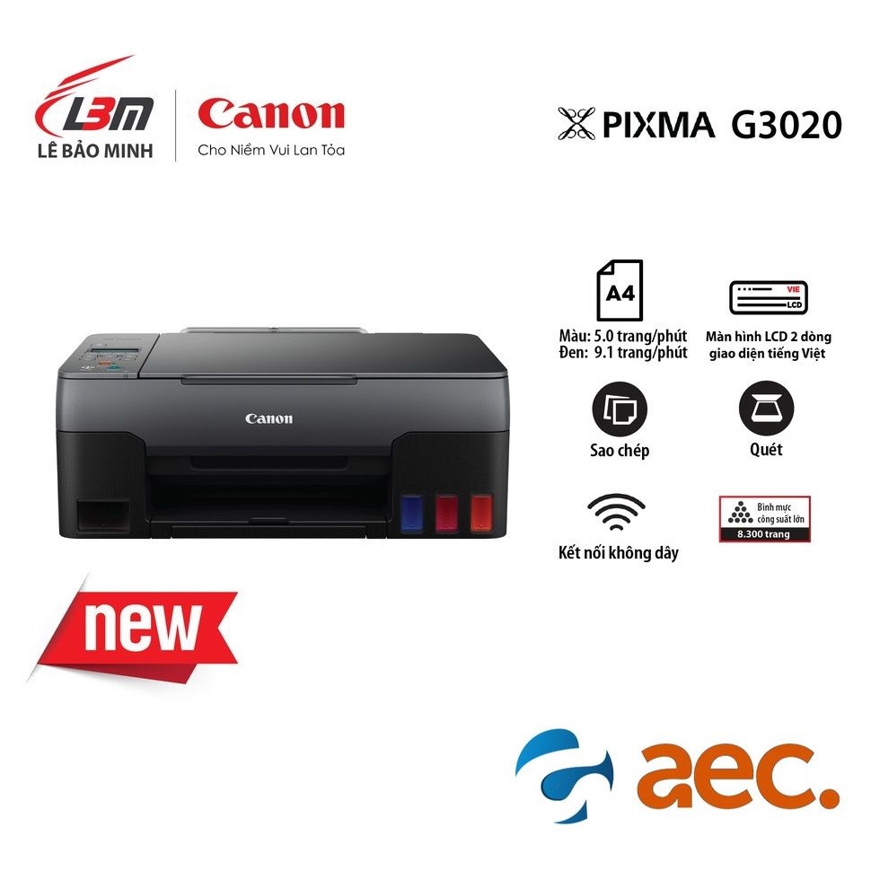 Máy in Canon G3020   + Tặng 1 loa bluetooth trị giá 300k