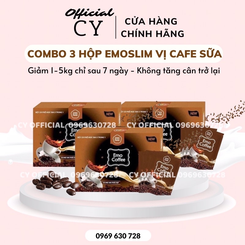 COMBO SỈ 3 HỘP BỘT GIẢM CÂN EMO DETOX VỊ CÀ PHÊ