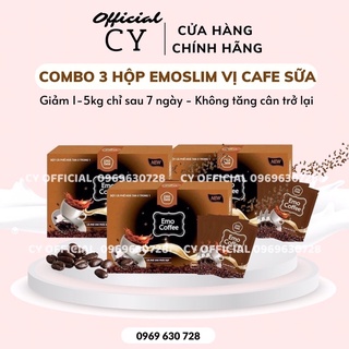 Combo sỉ 3 hộp bột giảm cân emo detox vị cà phê