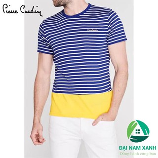 Áo thun nam cổ tròn Pierre Cardin Stripe Block (màu Royal/Yellow)