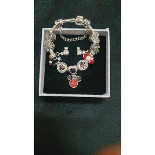 [Hàng Order] [Sẵn hàng] Vòng tay charm mạ bạc vòng tay nữ DIY tô điểm hình Mickey mã OT01