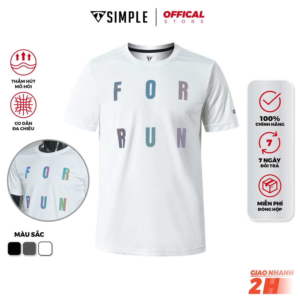 Áo Thể Thao Nam TSIMPLE cổ tròn tay ngắn tập gym vải thun lạnh thoáng mát co giãn chuẩn form For Run MSSAHP3 !