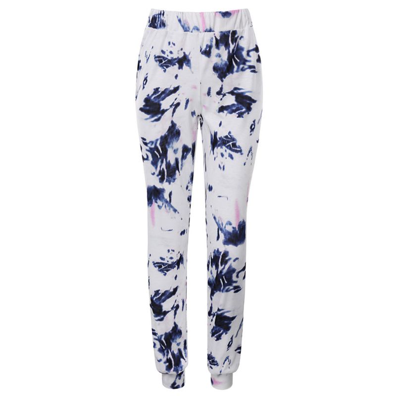 Bộ Đồ Ngủ 2 Món Tay Dài Dáng Rộng In Họa Tiết Màu Nhuộm Dễ Thương Cho Nữ