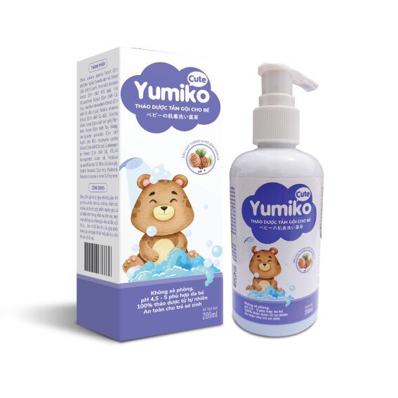 Nước Tắm Thảo Dược Yumiko Cute Cho Bé Giúp Ngăn Ngừa Và Giảm Các Vấn Đề Về Da 200ml