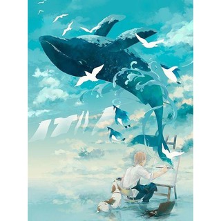 Tranh sơn dầu số hóa tự tô màu theo số có khung - [392] HỌA SĨ TRANH 3D (40*50)