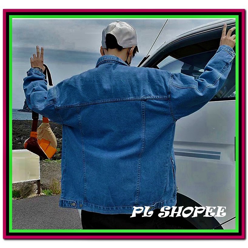 Áo khoác jean nam nữ unisex fome xịn (đen - xanh ) chất jean dày dặn DLK0-97