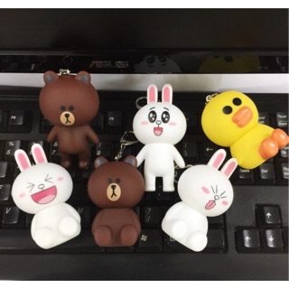 Móc khoá tượng Gấu-Thỏ-Vịt #line