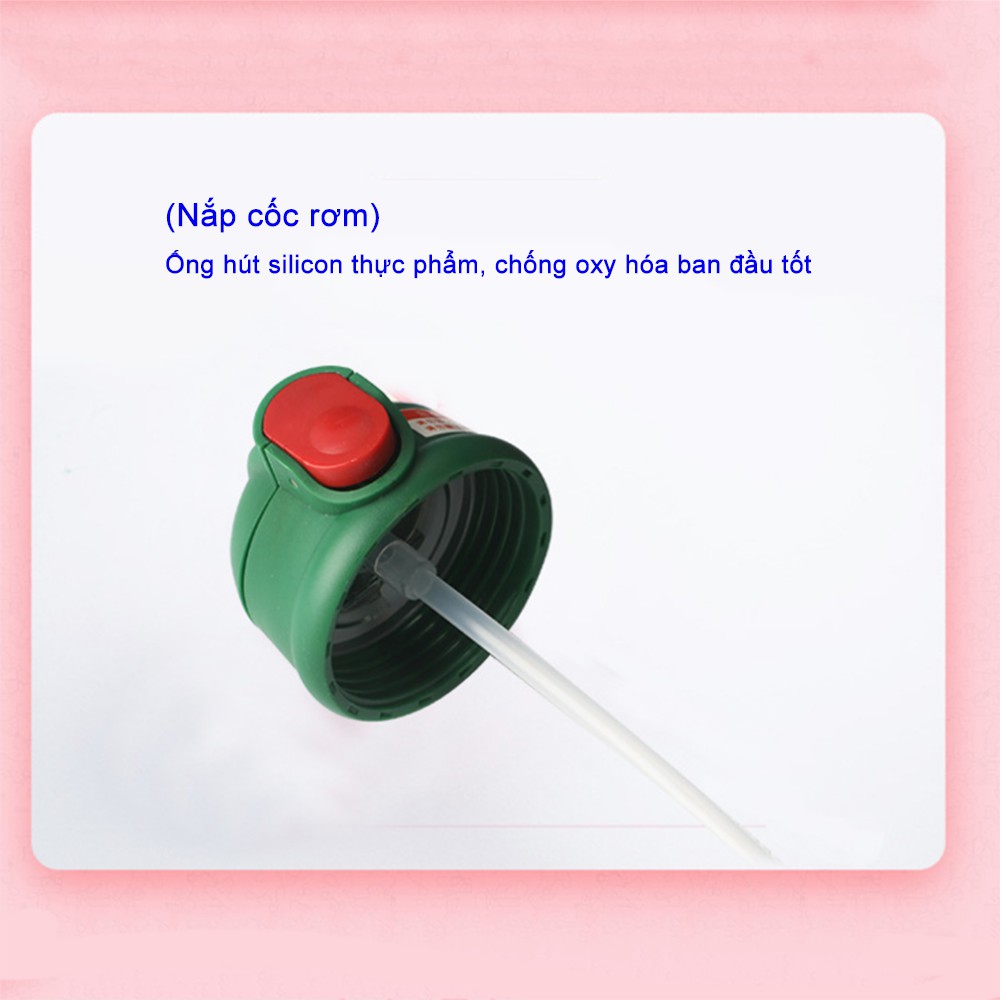 Bình giữ nhiệt học sinh có túi đựng - Túi mang bình nước đi học dung tích 600ML cốc cơm học sinh