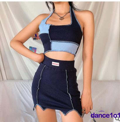 Set Áo Lửng 2 Dây + Chân Váy Ngắn Quyến Rũ Cho Nữ