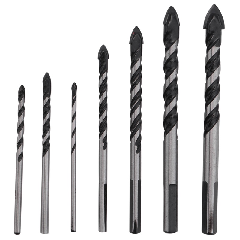 Bộ 7 Mũi Khoan Vonfram Cacbua Cho Gạch Sứ (3, 4, 5, 6, 8, 10, 12mm)