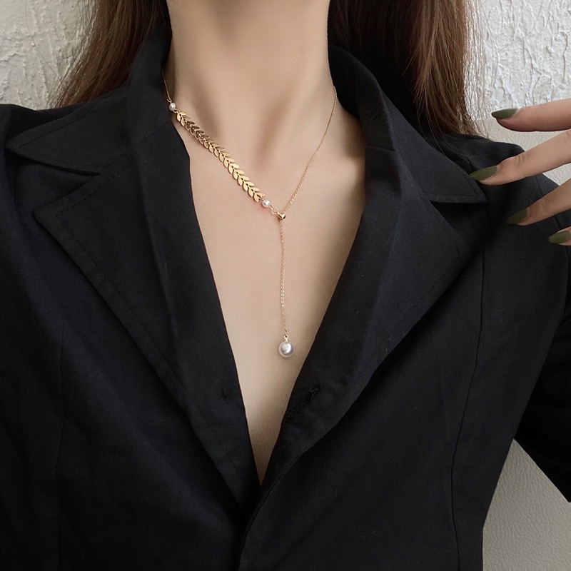 Vòng cổ nữ lúa mì đính ngọc phukien.seren