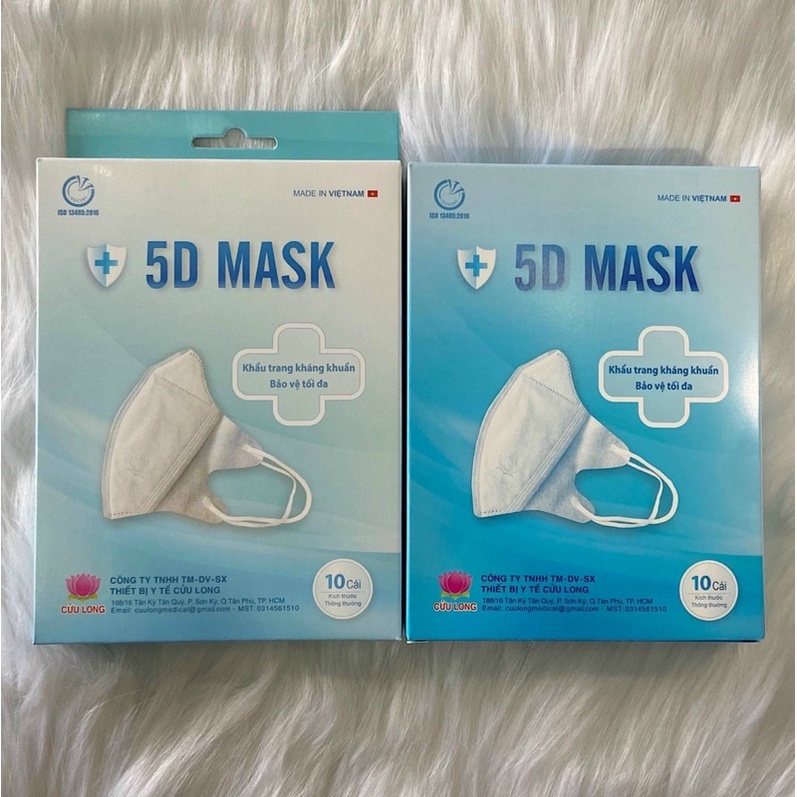 khẩu trang 5D Cửu Long hộp 10 cái .