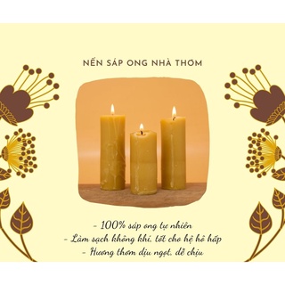 Nến sáp ong nhà thơm size đại - 100% sáp ong nguyên chất