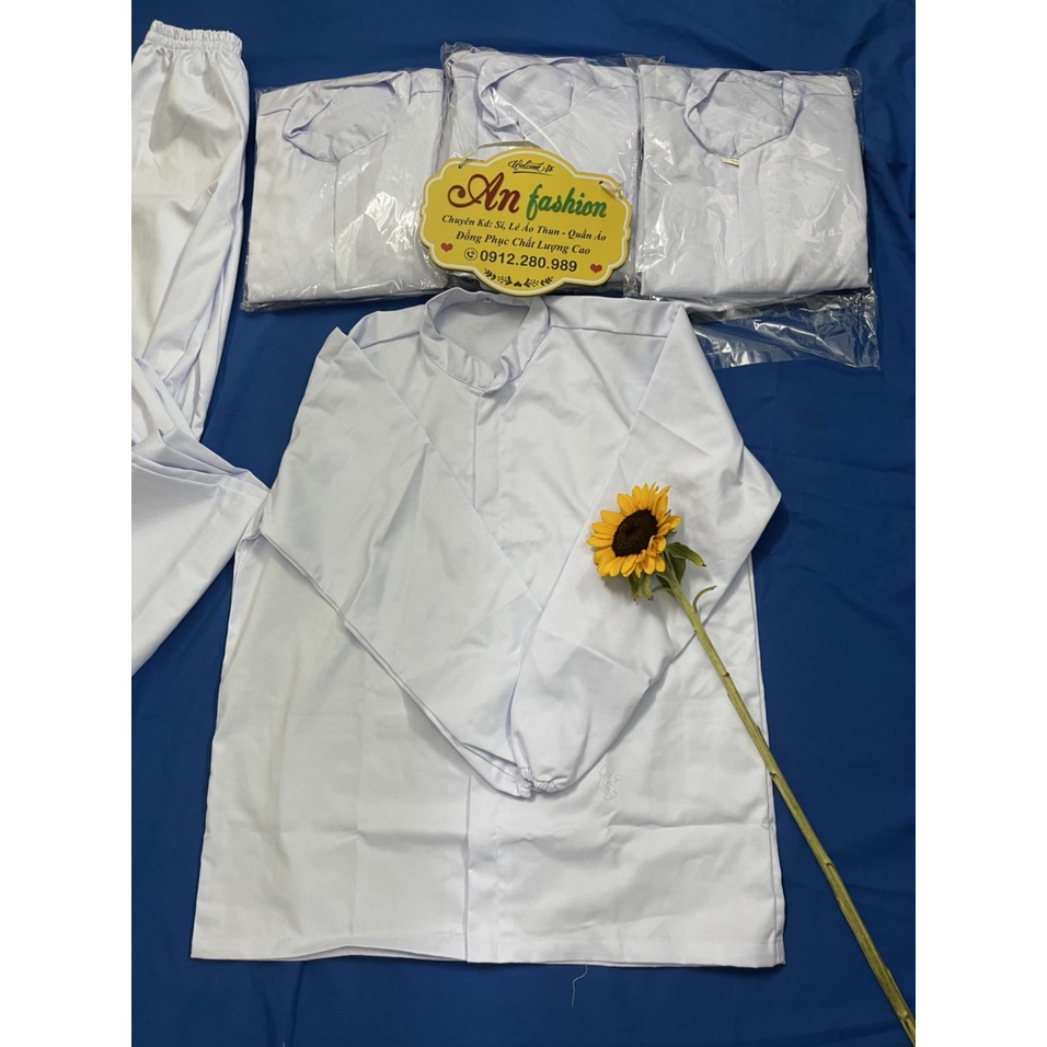 Quần áo thủy sản dùng trong ngành chế biến thủy sản vải siêu mềm hàng đẹp - mềm mịn.