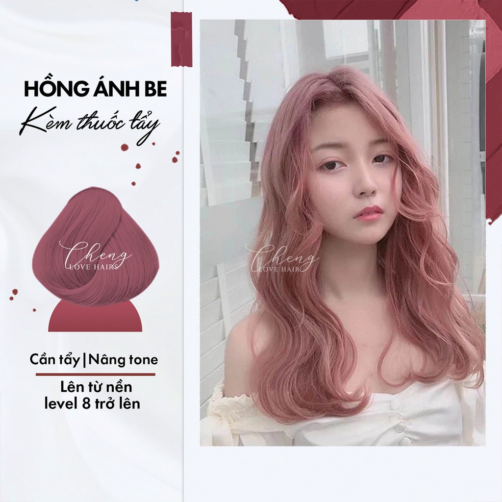 Thuốc nhuộm tóc màu HỒNG ÁNH BE Chenglovehair, Chenglovehairs