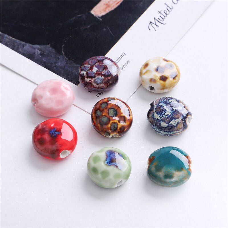 Hạt sứ 19mm hình tròn dùng làm trang sức thủ công