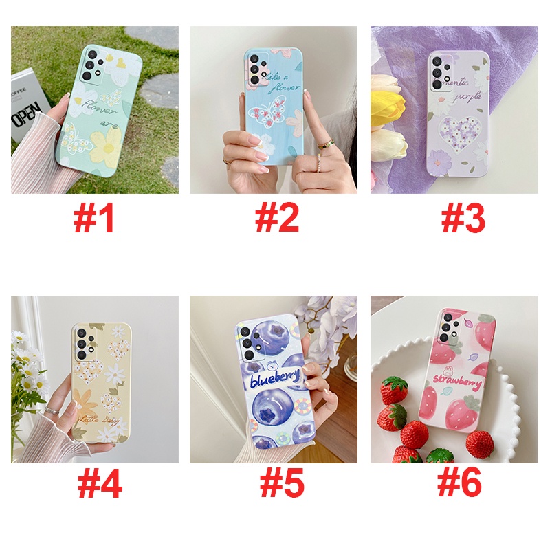 Butterfly Flowers Lens Protective Soft Phone Case For Samsung Galaxy A71 4G A21s A22 5G A22 4G M22 4G A02s S21 FE A51 4G M40S A30 A20 Straight Edge Back Cover