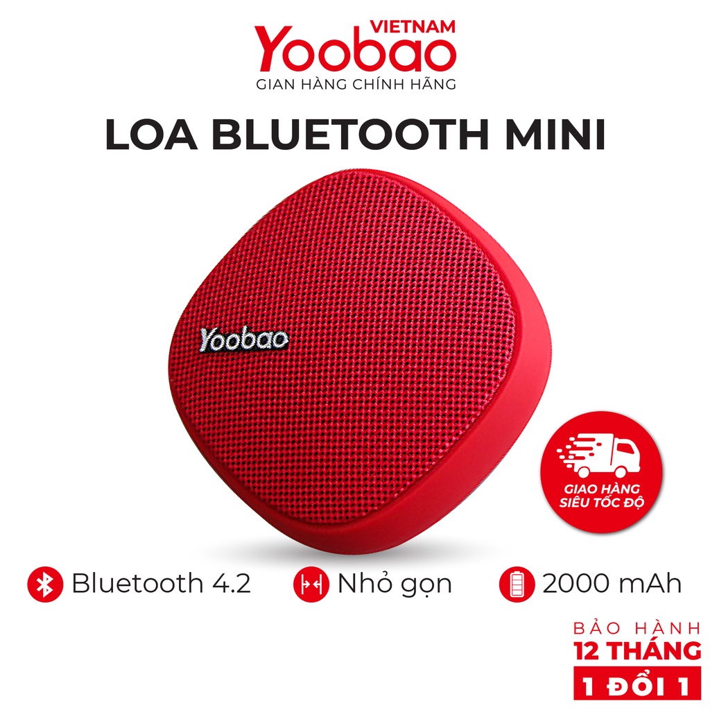 Loa Bluetooth mini Yoobao M1 - Dung lượng 2000mAh - Công suất 3W - Hàng chính hãng - Bảo hành 12 tháng 1 đổi 1