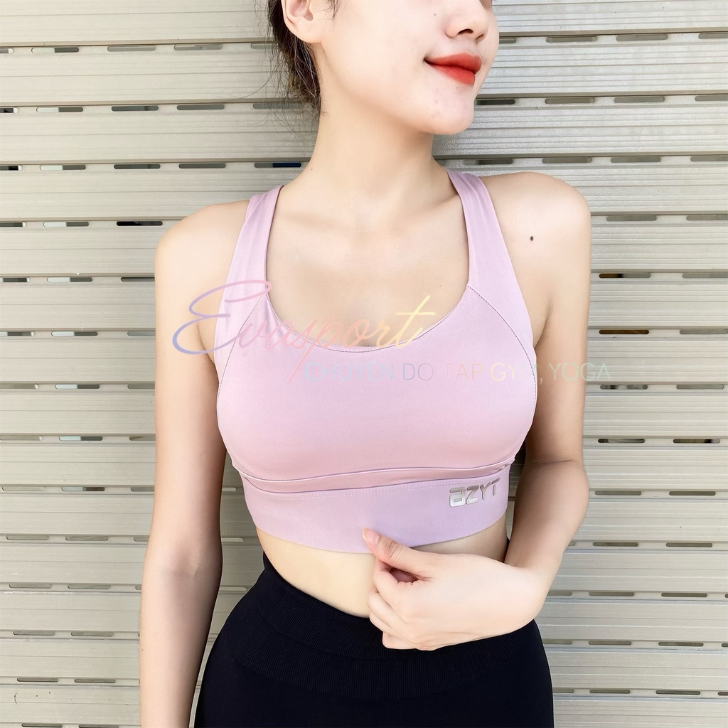 Áo bra tập gym nữ, zumba, yoga, aerobic, chạy bộ, hàng AZYT chất vải Lycra co giản 4 chiều, thấm hút mồ hôi Evasport