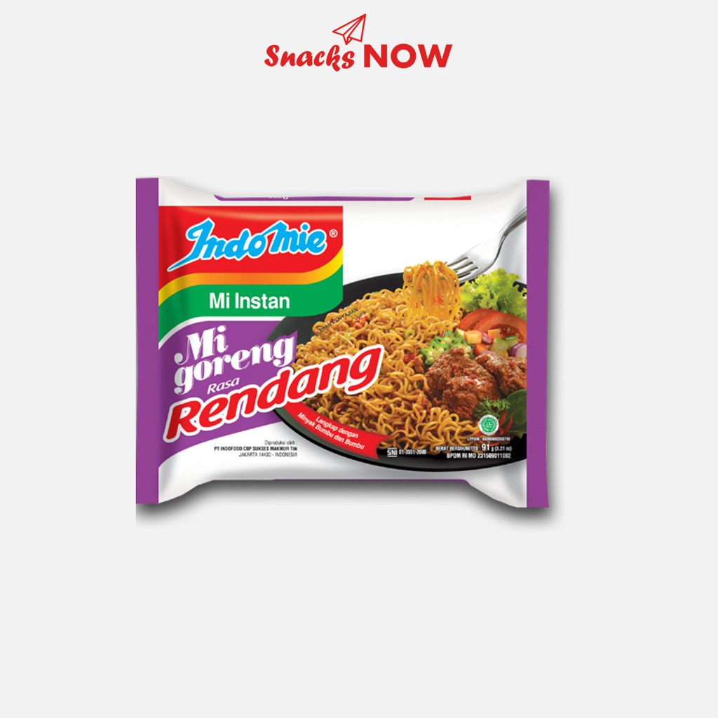 Mì Xào Khô Indomie Mi Goreng Rasa Rendang Vị Bò Cay 91g - Snacks NOW