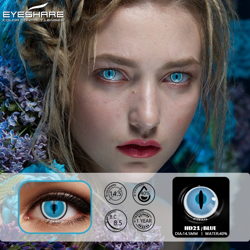 EYESHARE [Hàng mới về] Cặp kính áp tròng mềm nhiều màu sắc dùng hóa trang halloween