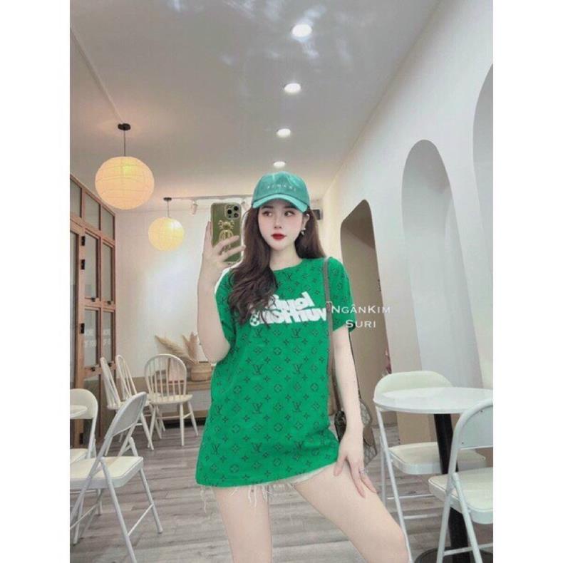 Áo Thun Tay Lỡ L.V Eo Vì Hot Trend Form Rộng Cổ Tròn Phong Cách Cá Tính Năng Động-Áo Phông Nam Nữ Unisex