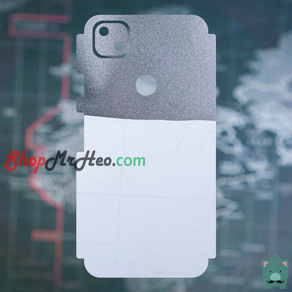 Skin Dán Mặt Sau Lưng Vân 3D Google Pixel 4a - Pixel 4a 5G - Carbon, Hình hộp, Nhám, Vân Da
