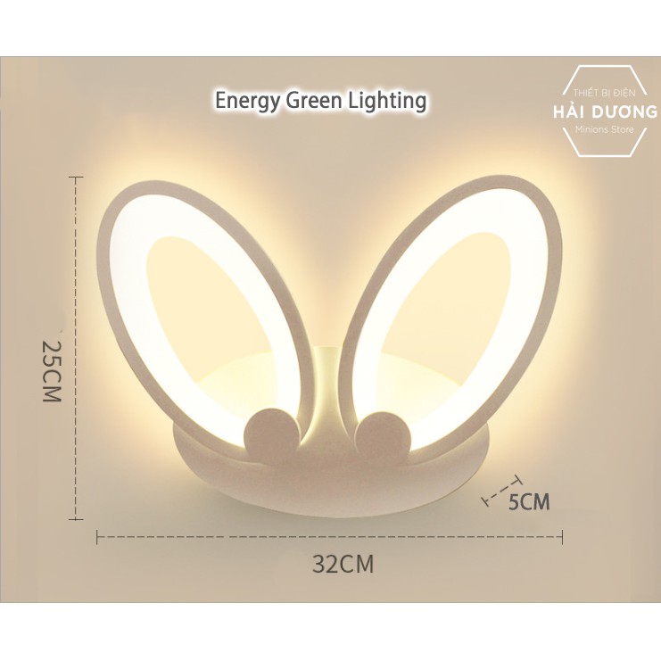 Đèn Trang Trí Gắn Tường Hình Tai Thỏ NT6037 - 3 Chế Độ Ánh Sáng Led - Energy Green Lighting