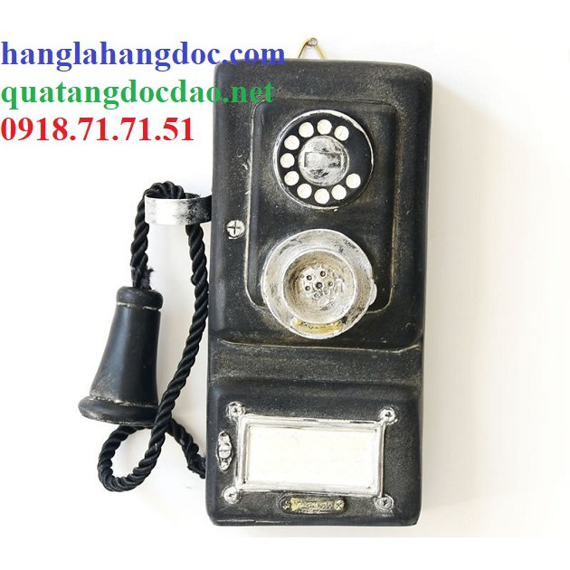 Mô hình điện thoại cổ treo tường quay số, phong cách cổ điển &amp; sang trọng (mẫu số 2)