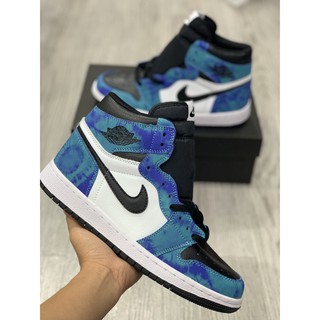 ✔️Giày Sneaker Jordan 1 Xanh Loang Full Box Freeship✔️