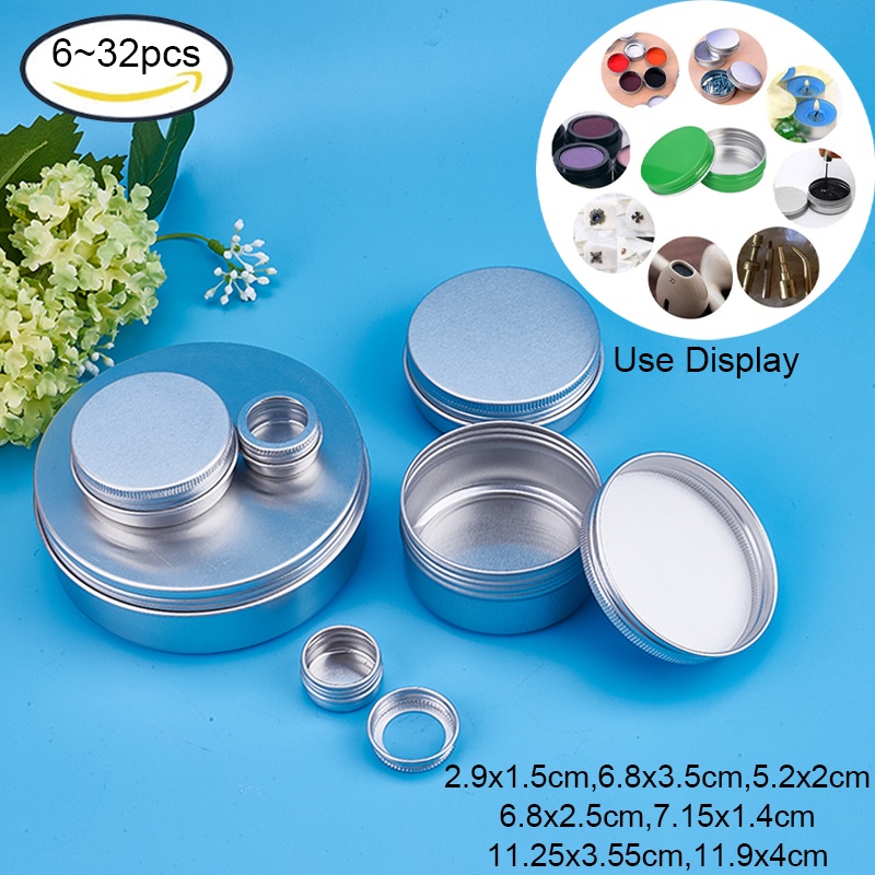 BeeBeecraft Tròn nhôm Thiếc Hộp nhôm Bình đựng đồ đựng cho các loại kẹo mỹ phẩm Kẹo có nắp trên bằng vít