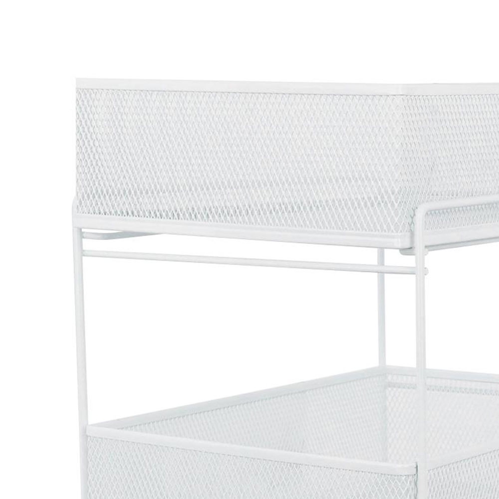 HomeBase KECH Kệ lưu trữ lưới thép dạng trượt 2 tầng L Thái Lan W25.3xD34xH32.2cm