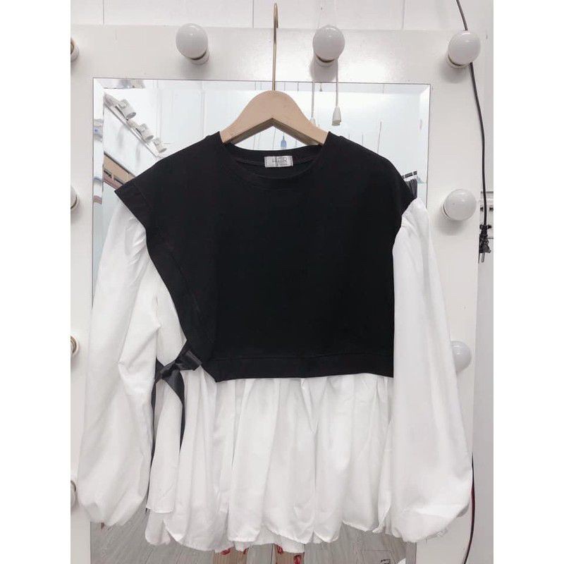 Áo babydoll tay phồng phôm rộng  bánh bèo tiểu thư(B.C.A15