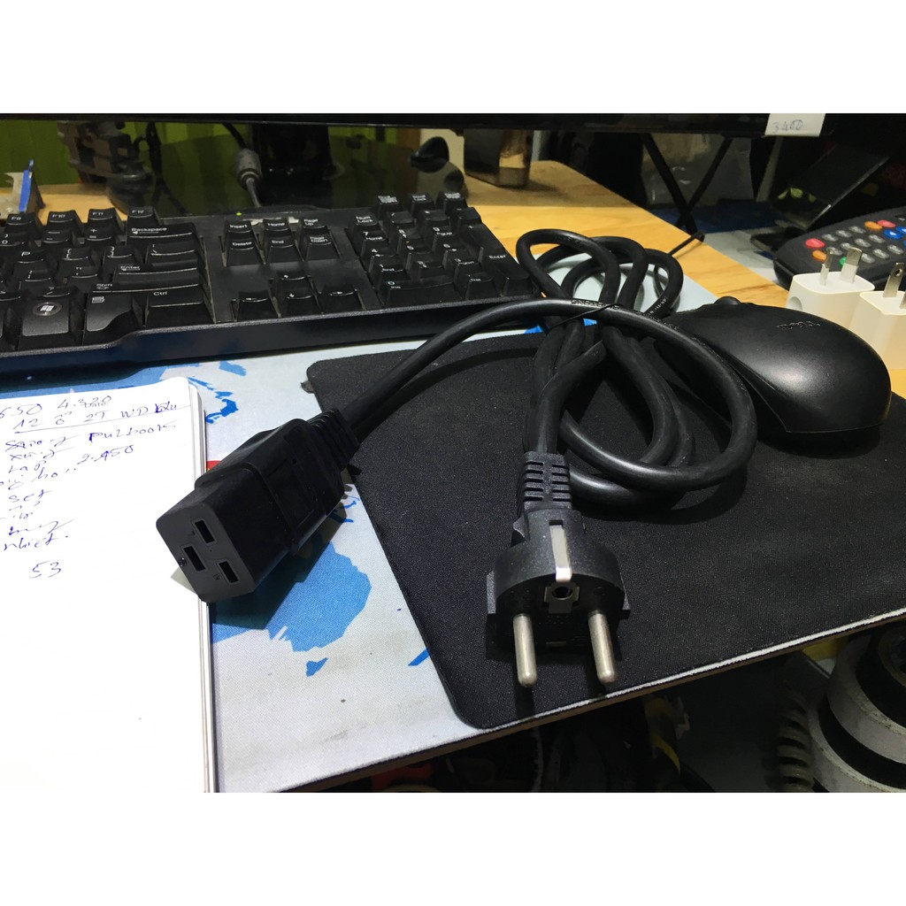 Dây nguồn 2 chấu c19, dài 2m , dây sạc ups, DÂY NGUỒN C19 (MỚI) DÙNG CHO BỘ LƯU ĐIỆN (UPS)