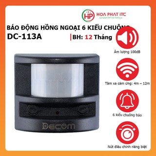 Báo động hồng ngoại 6 kiểu chuông DC-113A dùng điện 220V, hỗ trợ còi hú phụ và đèn (Bảo hành 12 tháng)