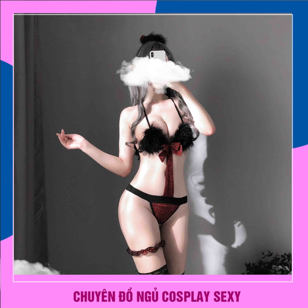 SET Đồ ngủ sexy cosplay bé mèo ba mảnh gợi cảm quyến rũ - Tặng kèm băng đô tai mèo siêu dễ thương | BigBuy360 - bigbuy360.vn